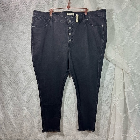 NWT Madewell 10" High Rise Skinny jeans in Berkeley black button fly size 37P - Picture 10 of 12